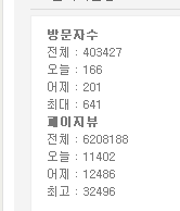 홈페이지 카운터 집계